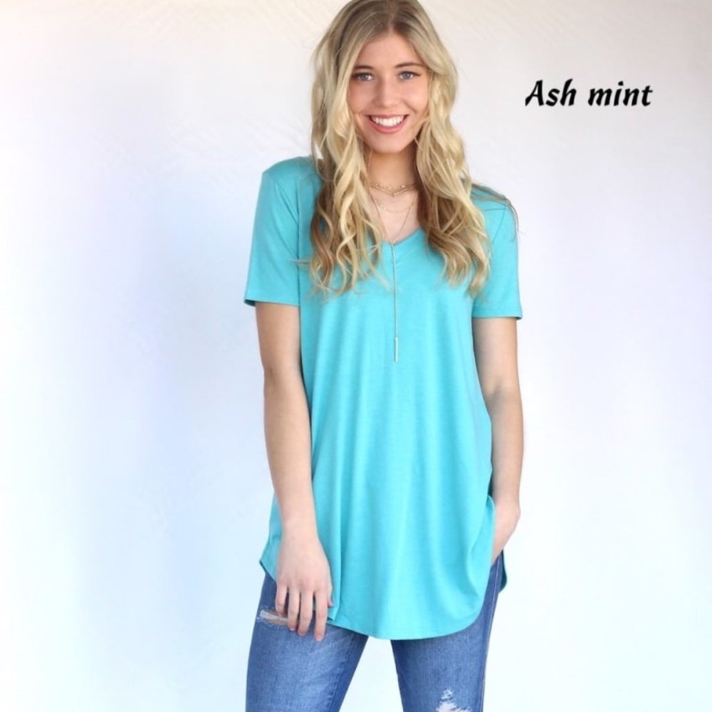 Ash Mint Zenana Premium V-Neck Tunic…